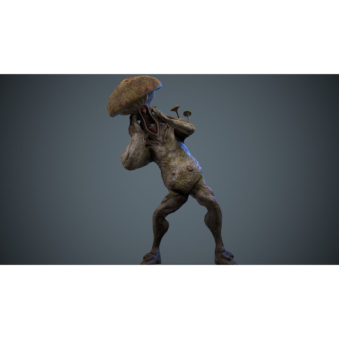 Crazy Mushroom Monster 3D Model – Low Poly Rigged Character for Games - View 14