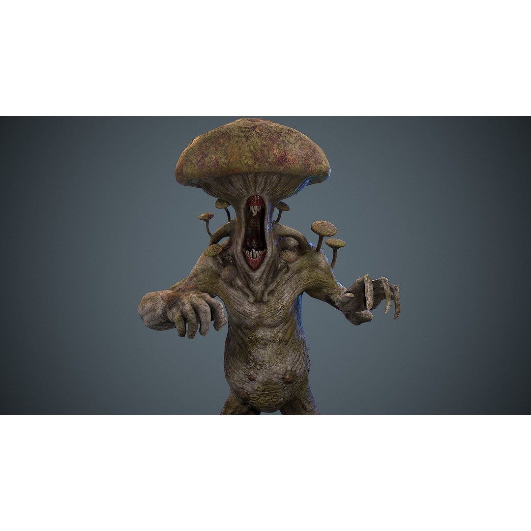 Crazy Mushroom Monster 3D Model – Low Poly Rigged Character for Games - View 15