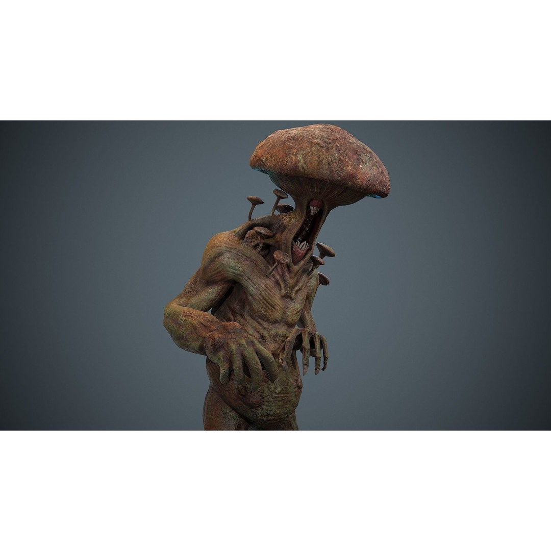 Crazy Mushroom Monster 3D Model – Low Poly Rigged Character for Games - View 17