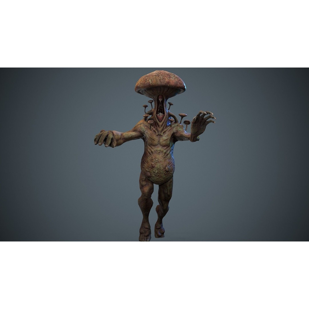 Crazy Mushroom Monster 3D Model – Low Poly Rigged Character for Games - View 18