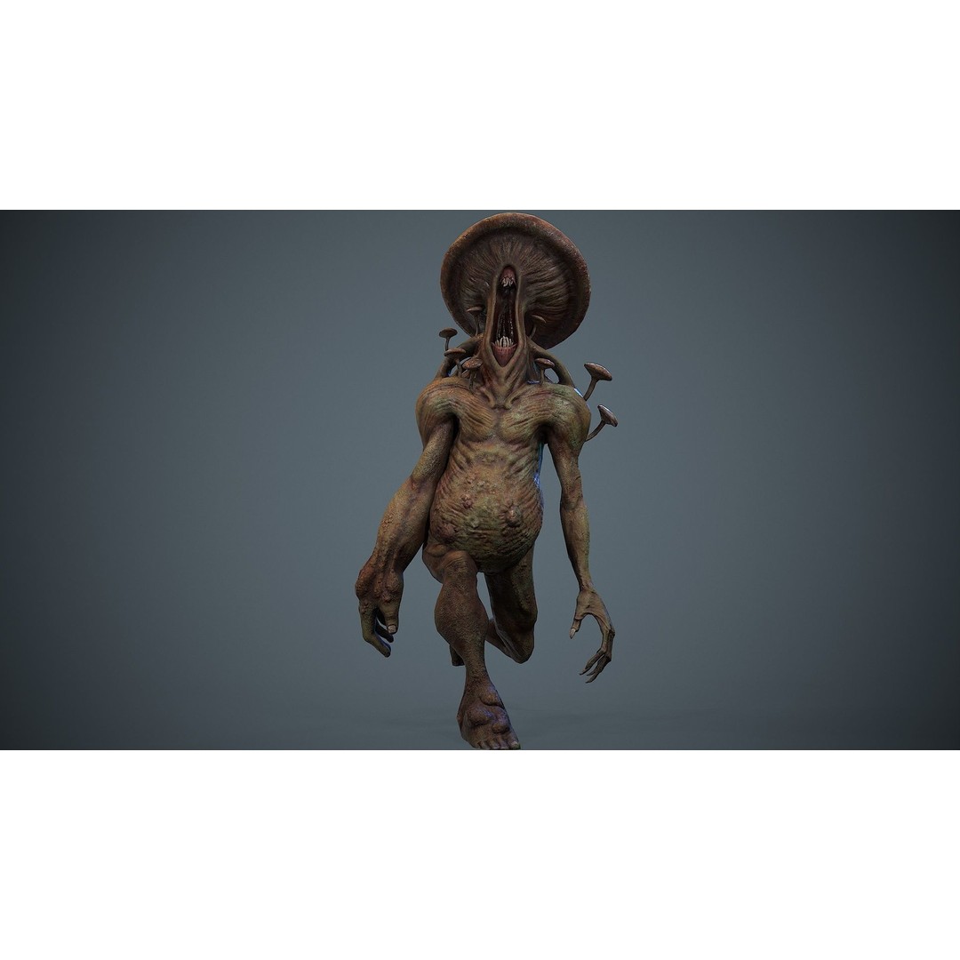 Crazy Mushroom Monster 3D Model – Low Poly Rigged Character for Games - View 19