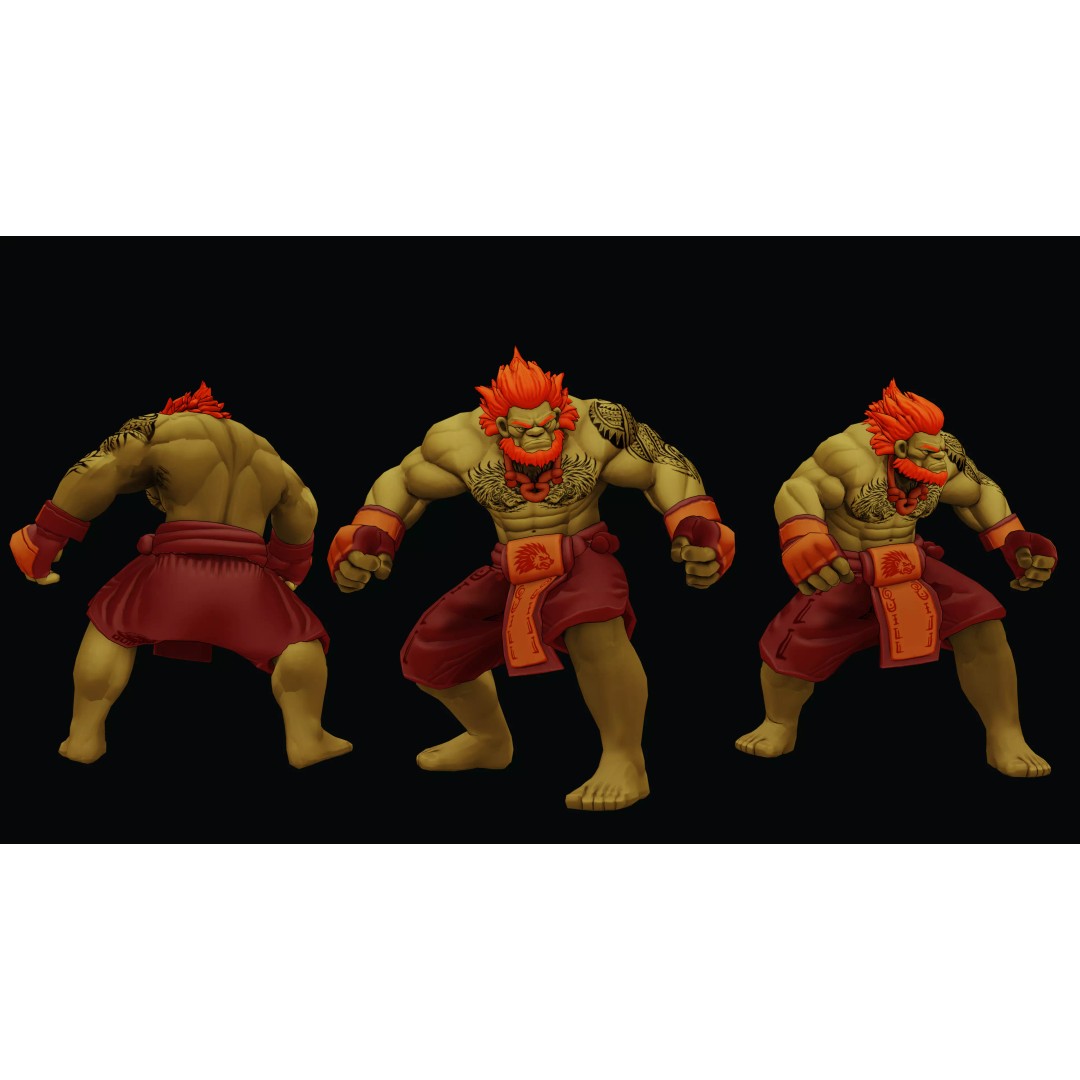 Stylized Fighter Character 3D Model – Low Poly Game Asset, Rigged, PBR - View 10