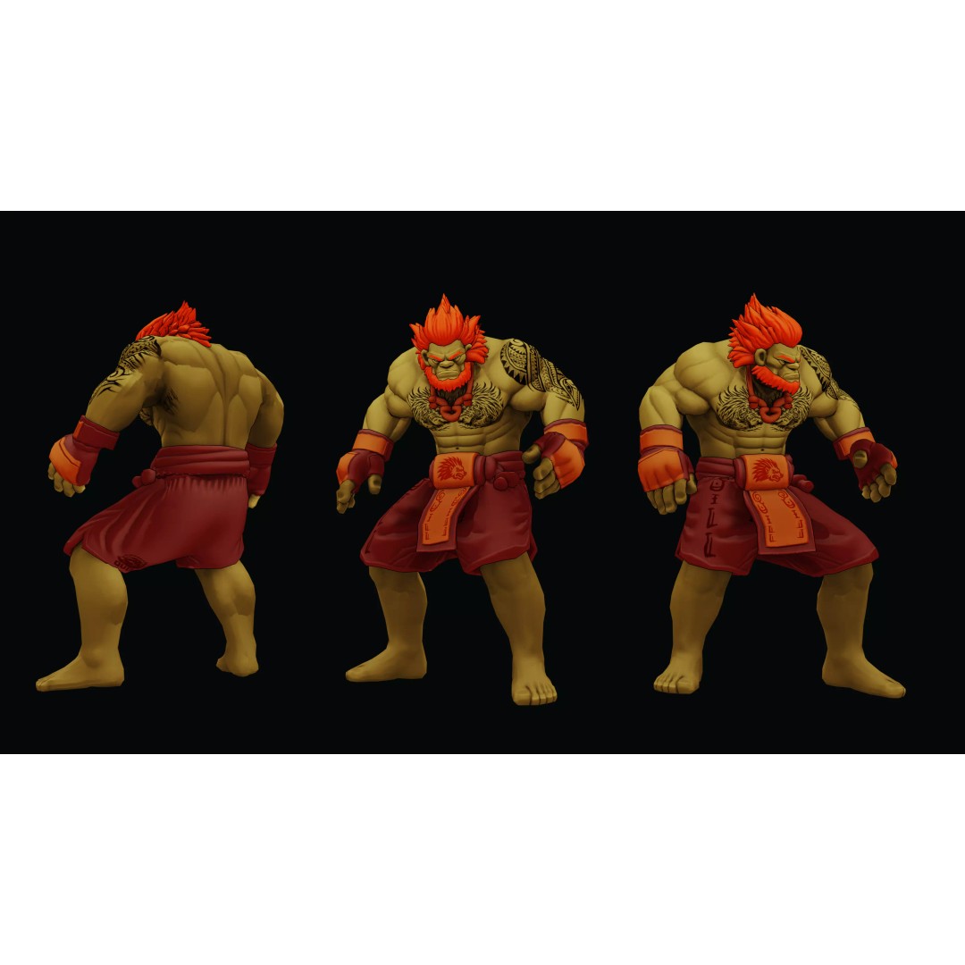 Stylized Fighter Character 3D Model – Low Poly Game Asset, Rigged, PBR - View 8