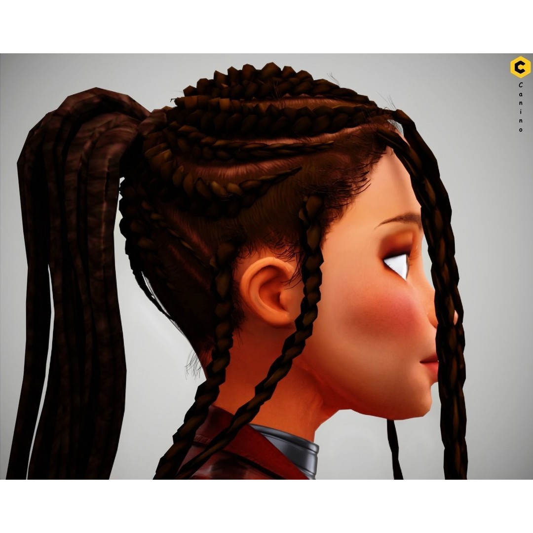 Zara Cartoon Girl 3D Model – Rigged Low-Poly Character, FBX - View 23