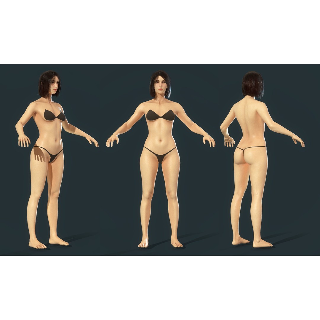 Police Special Force Girl 3D Model – Low Poly Game-Ready Character, FBX - View 6