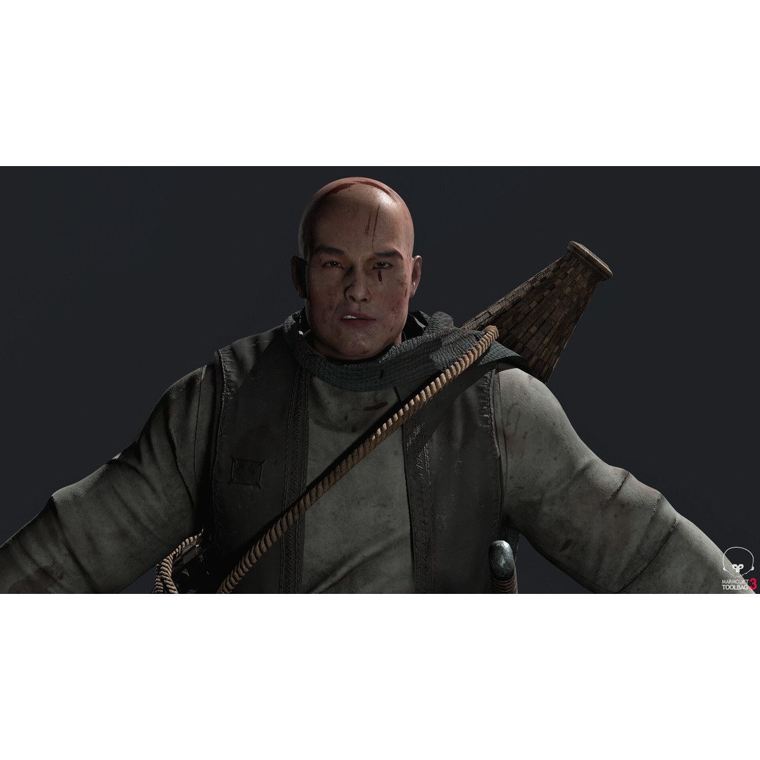 Samurai 3D Model – Low Poly Character with BlendShapes for Unity & Unreal - View 14