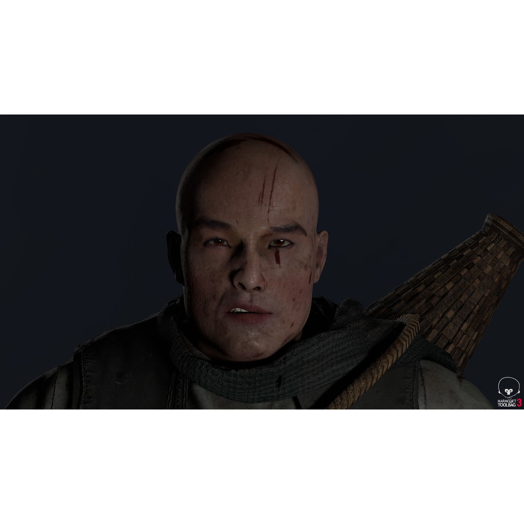Samurai 3D Model – Low Poly Character with BlendShapes for Unity & Unreal - View 15