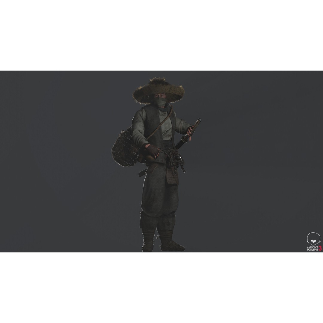 Samurai 3D Model – Low Poly Character with BlendShapes for Unity & Unreal - View 19