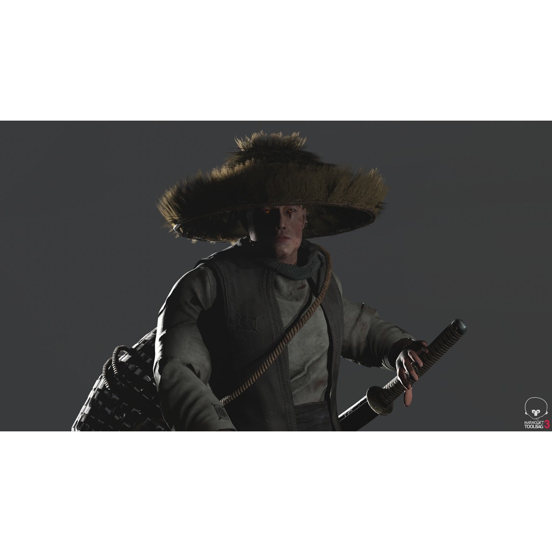 Samurai 3D Model – Low Poly Character with BlendShapes for Unity & Unreal - View 26