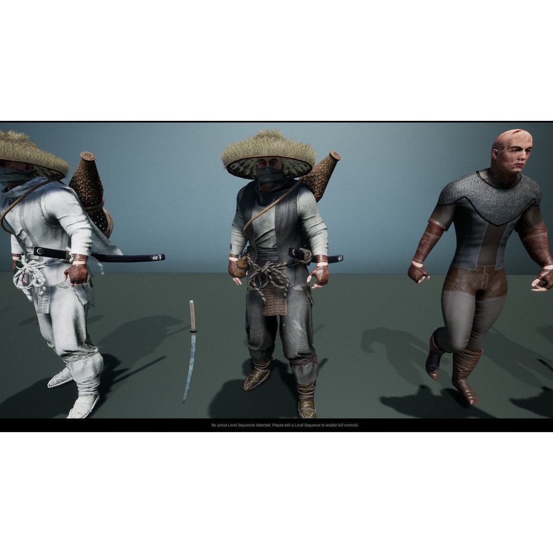 Samurai 3D Model – Low Poly Character with BlendShapes for Unity & Unreal - View 34