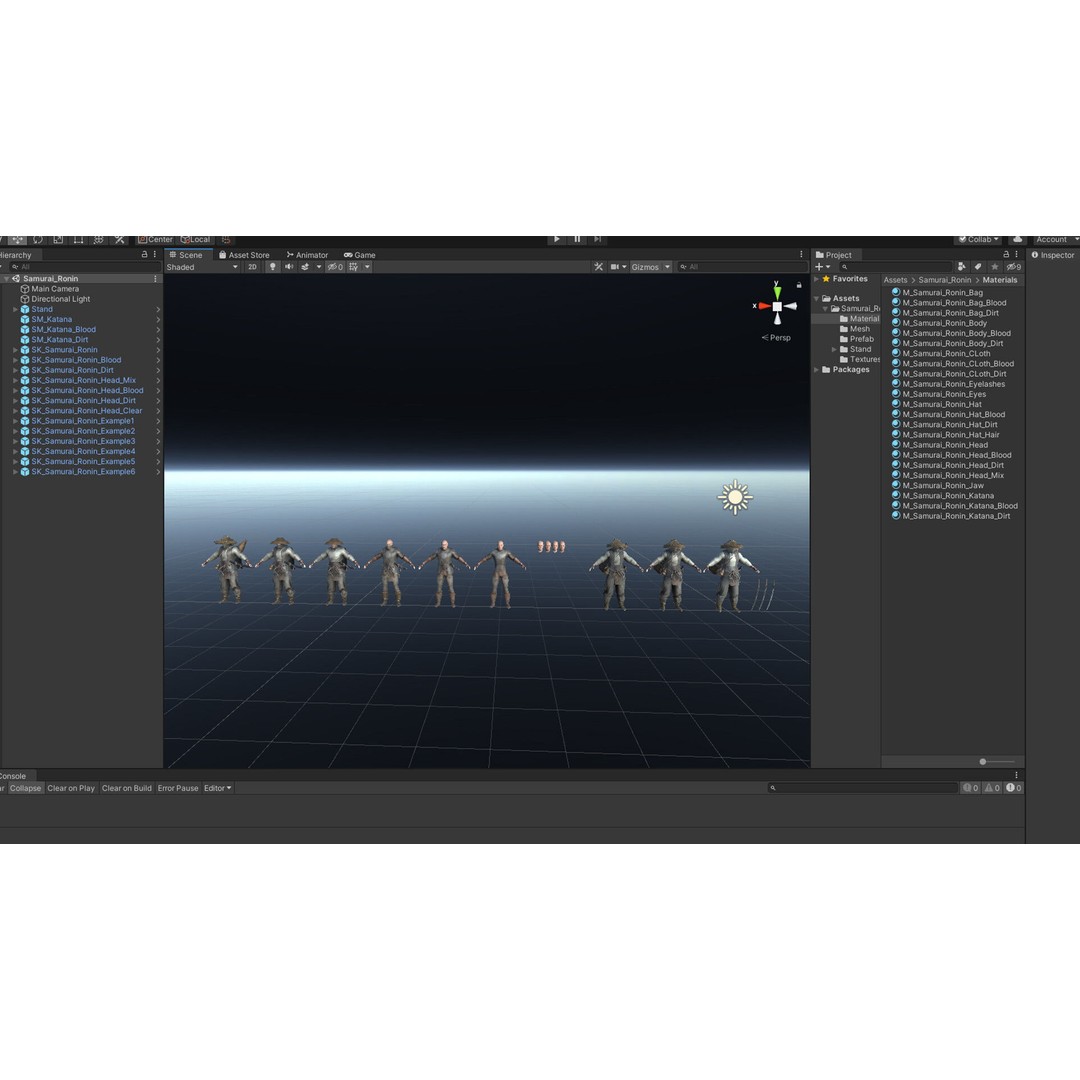 Samurai 3D Model – Low Poly Character with BlendShapes for Unity & Unreal - View 37