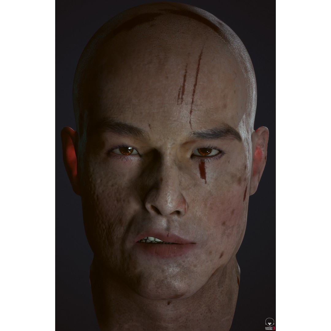 Samurai 3D Model – Low Poly Character with BlendShapes for Unity & Unreal - View 4
