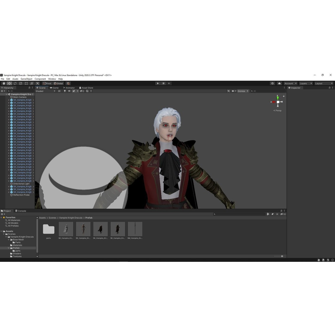 Vampire Knight Dracula 3D Model – Low Poly Rigged Character, FBX