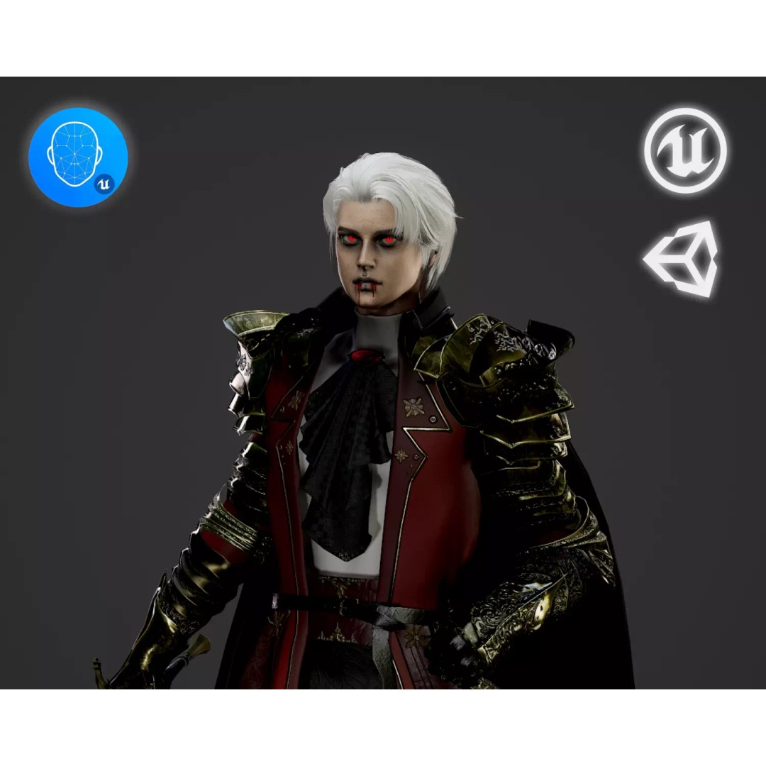 Vampire Knight Dracula 3D Model – Low Poly Rigged Character, FBX - View 2
