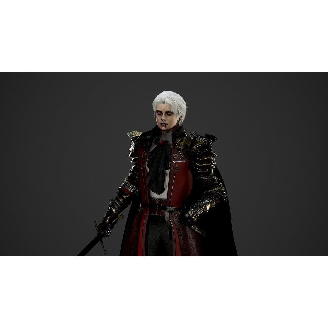 Vampire Knight Dracula 3D Model – Low Poly Rigged Character, FBX - View 3