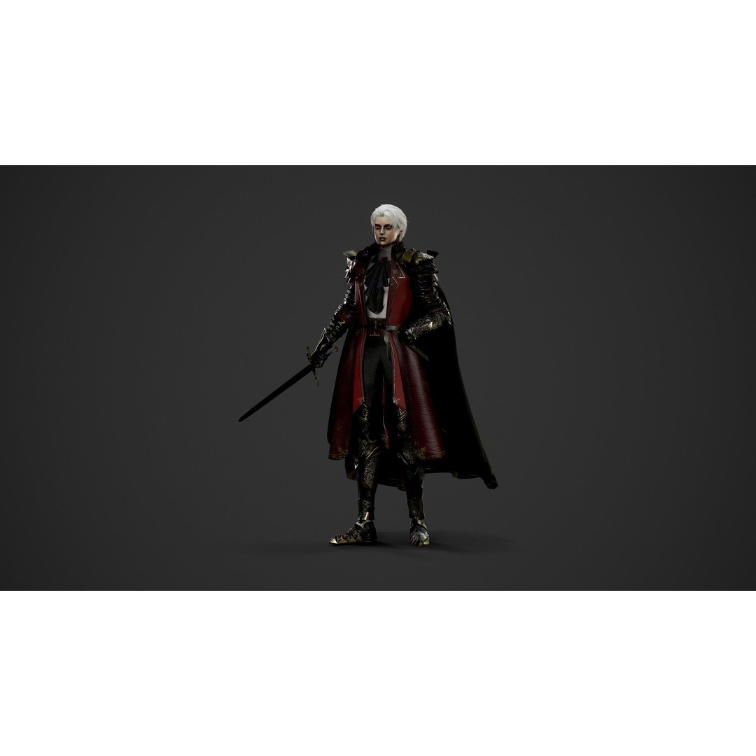 Vampire Knight Dracula 3D Model – Low Poly Rigged Character, FBX - View 8