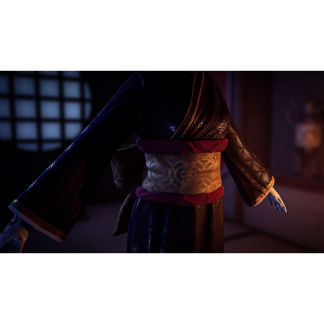 Merciless Geisha 3D Model – Low Poly Rigged Character, FBX, Game Ready - View 13