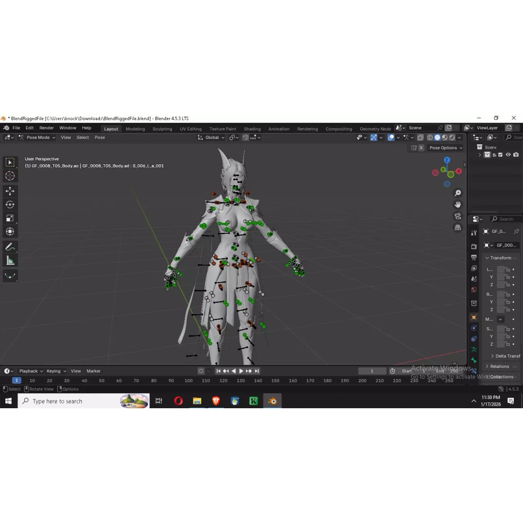 Eldritch Valkyrie 3D Model – High Poly Female Knight with Rigging