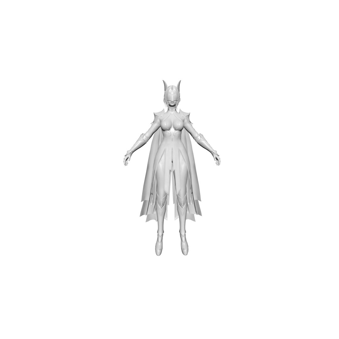 Eldritch Valkyrie 3D Model – High Poly Female Knight with Rigging - View 10