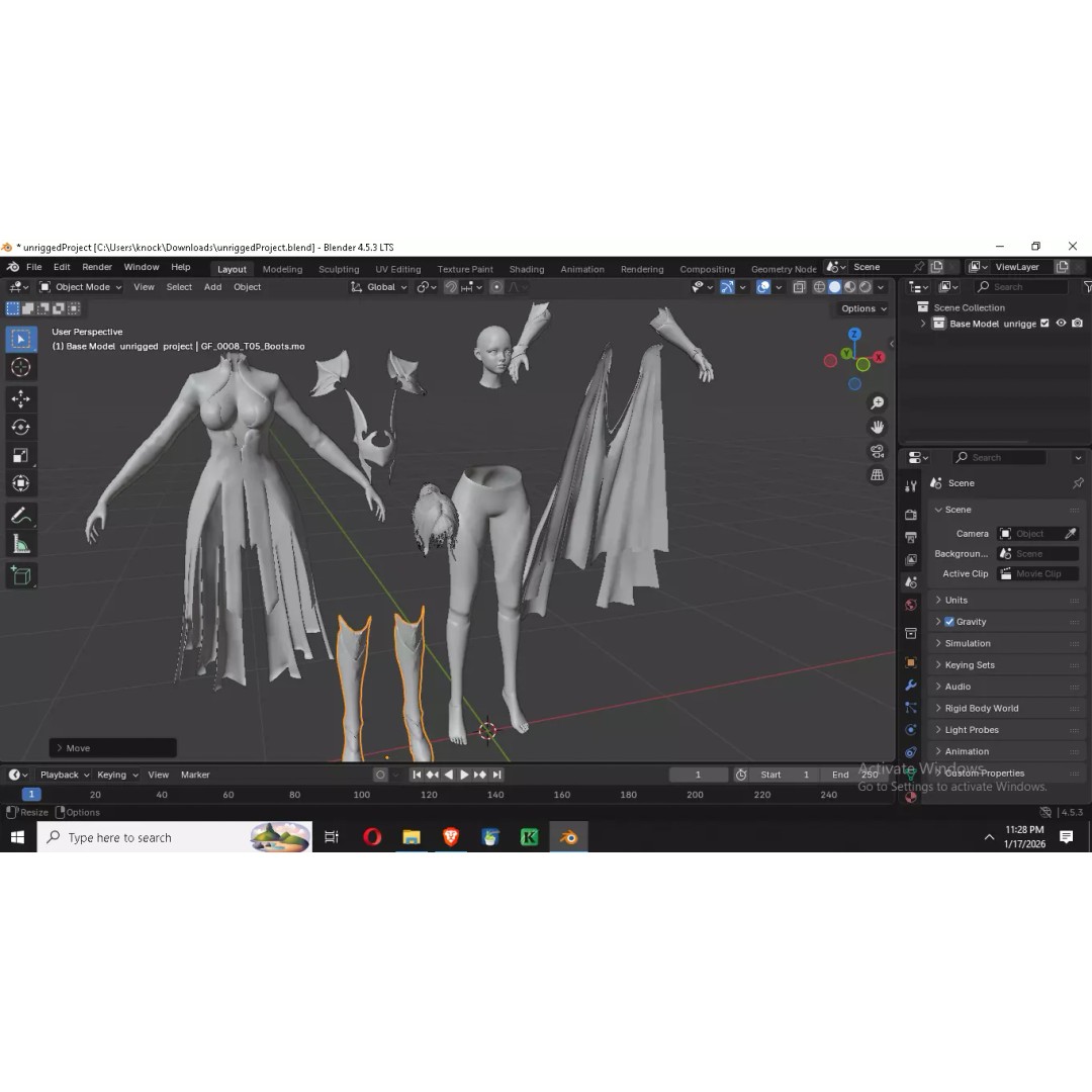Eldritch Valkyrie 3D Model – High Poly Female Knight with Rigging - View 17