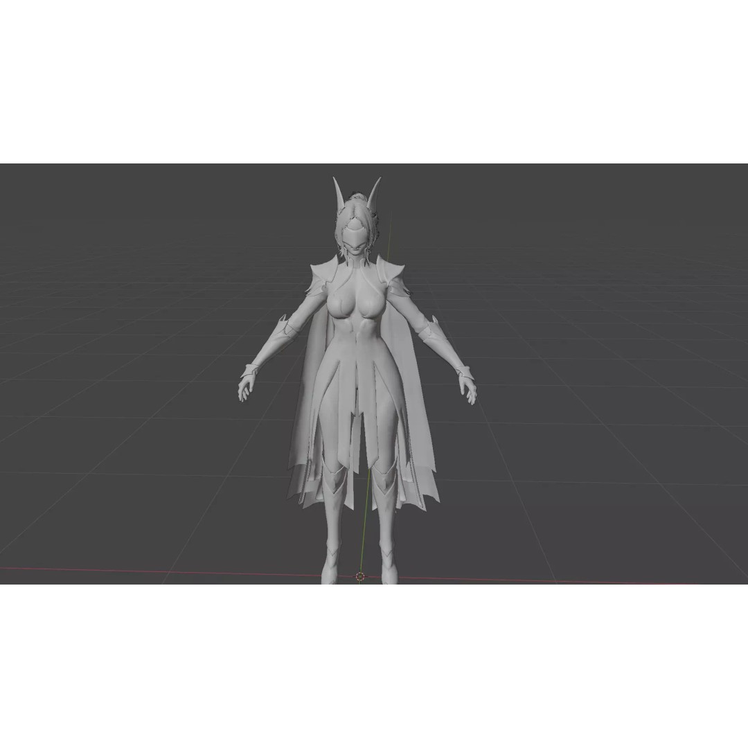 Eldritch Valkyrie 3D Model – High Poly Female Knight with Rigging - View 22