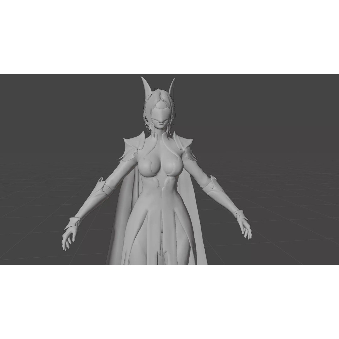 Eldritch Valkyrie 3D Model – High Poly Female Knight with Rigging - View 23
