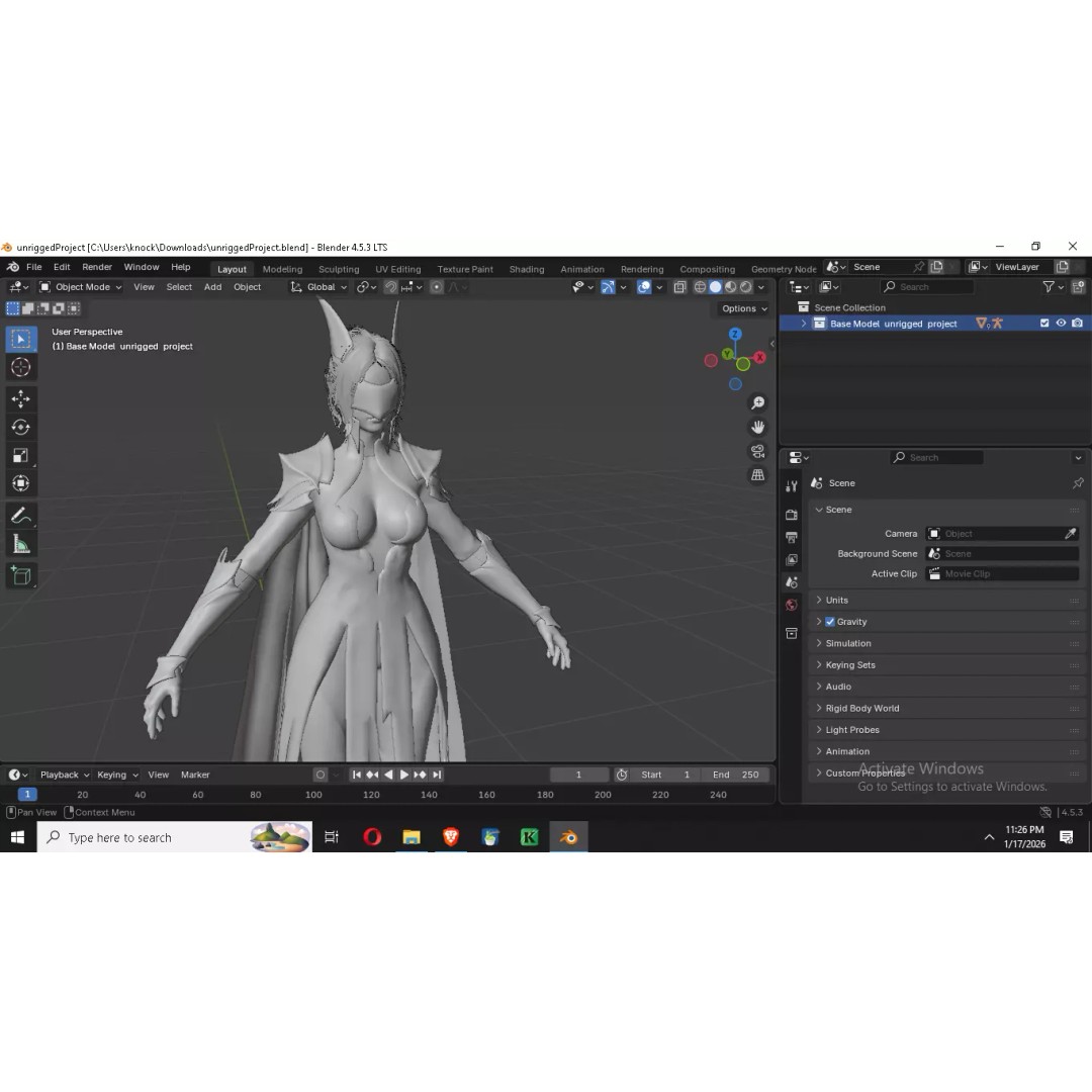 Eldritch Valkyrie 3D Model – High Poly Female Knight with Rigging - View 24