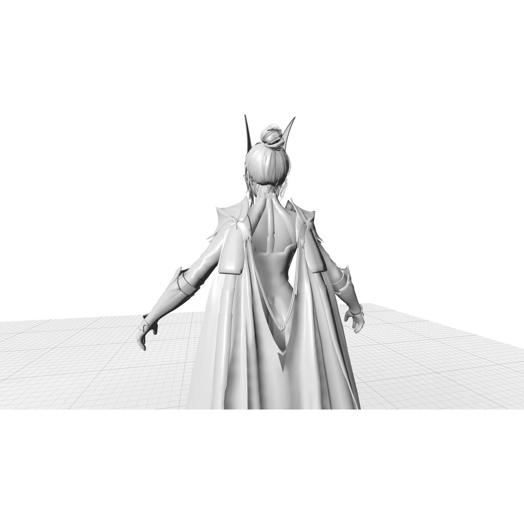 Eldritch Valkyrie 3D Model – High Poly Female Knight with Rigging - View 5