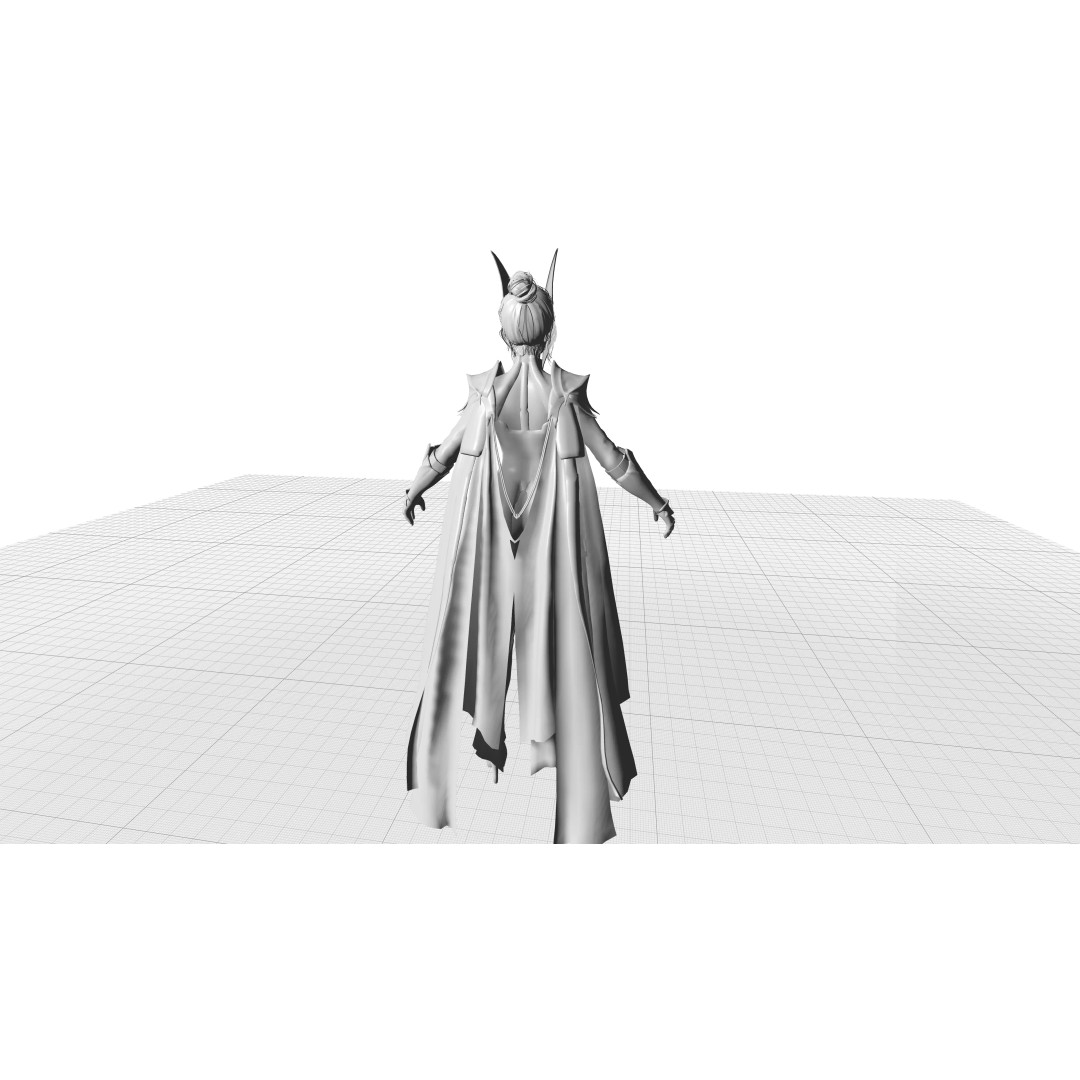 Eldritch Valkyrie 3D Model – High Poly Female Knight with Rigging - View 6