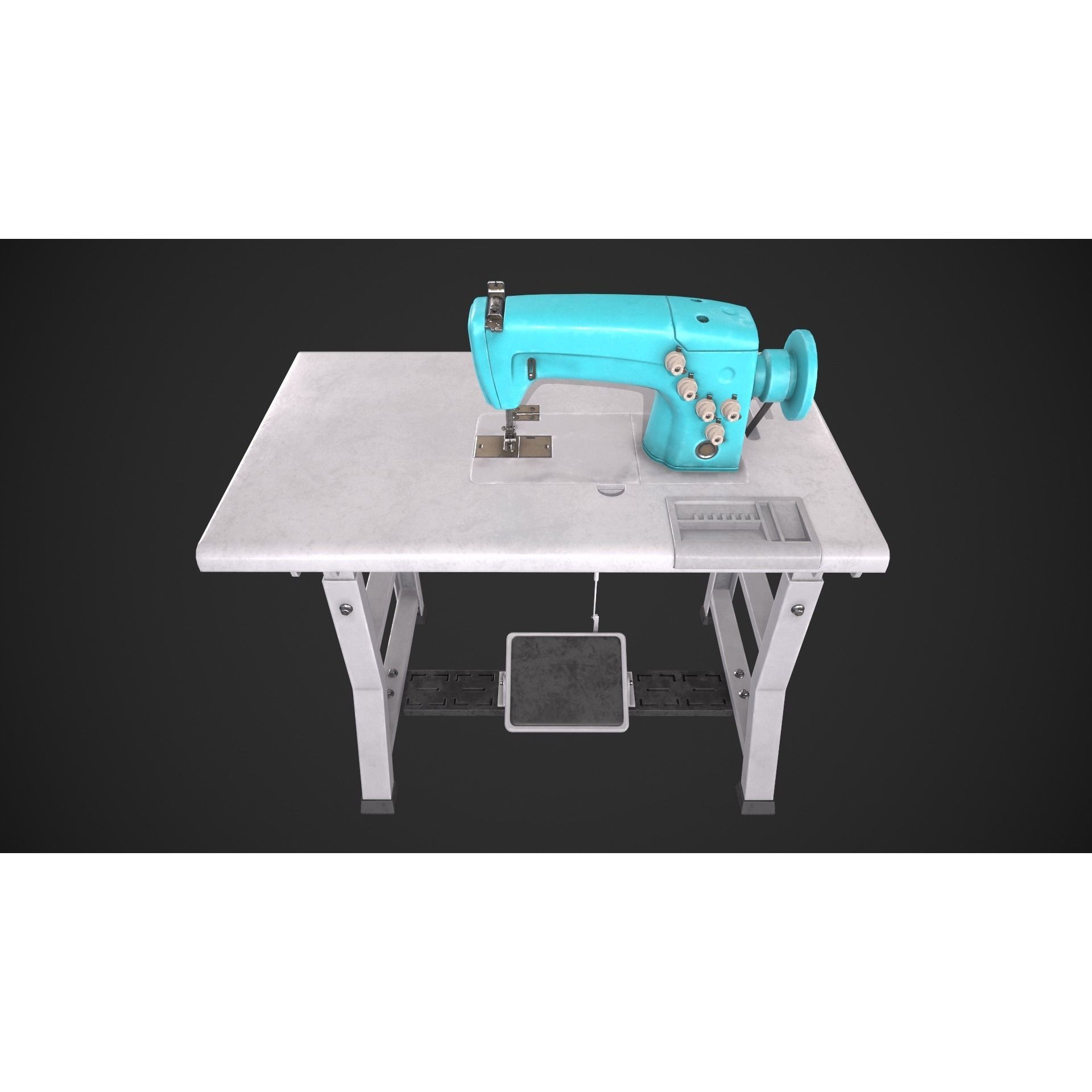 Sewing Machine - Low-Poly Game-Ready 3D Model - View 10