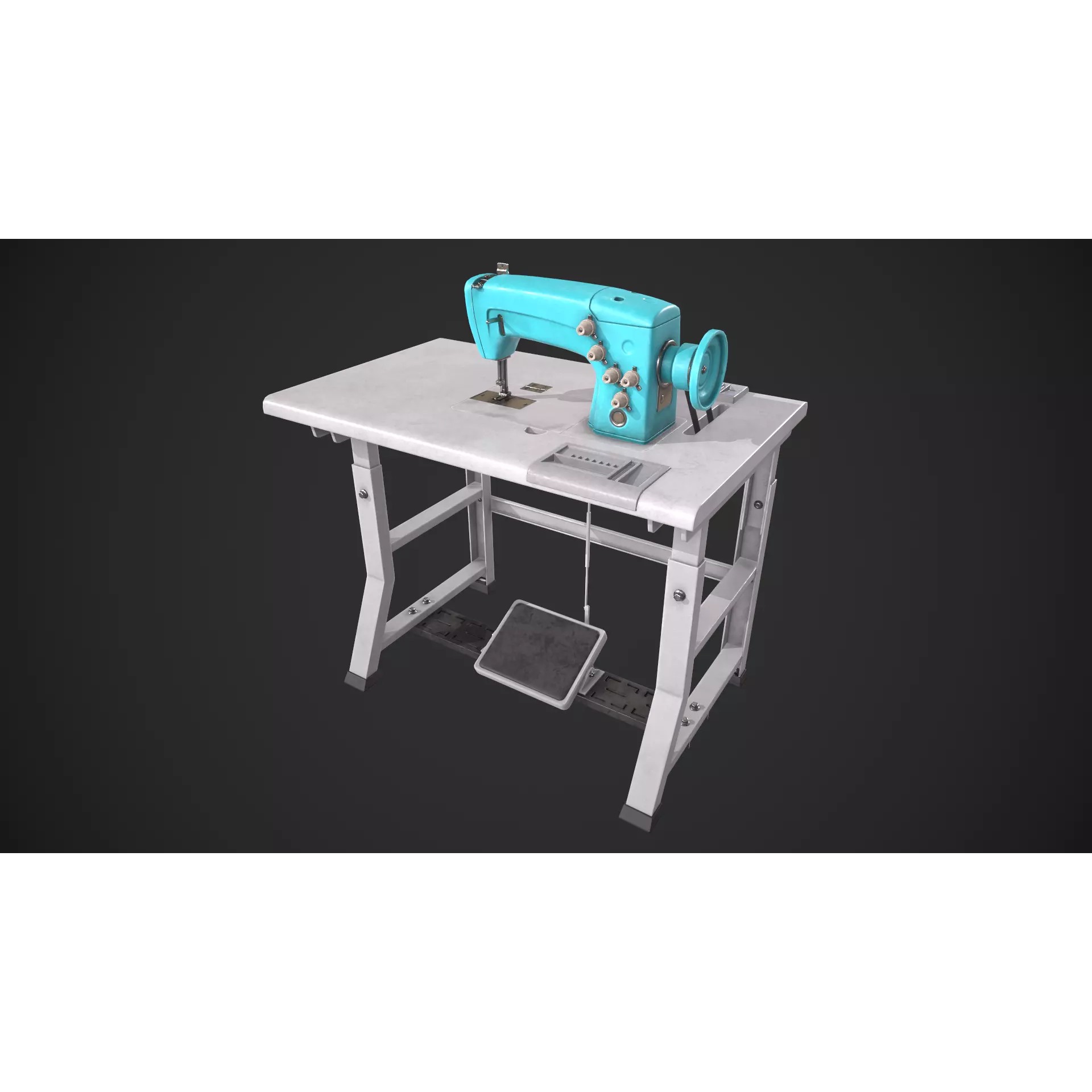 Sewing Machine - Low-Poly Game-Ready 3D Model - View 2