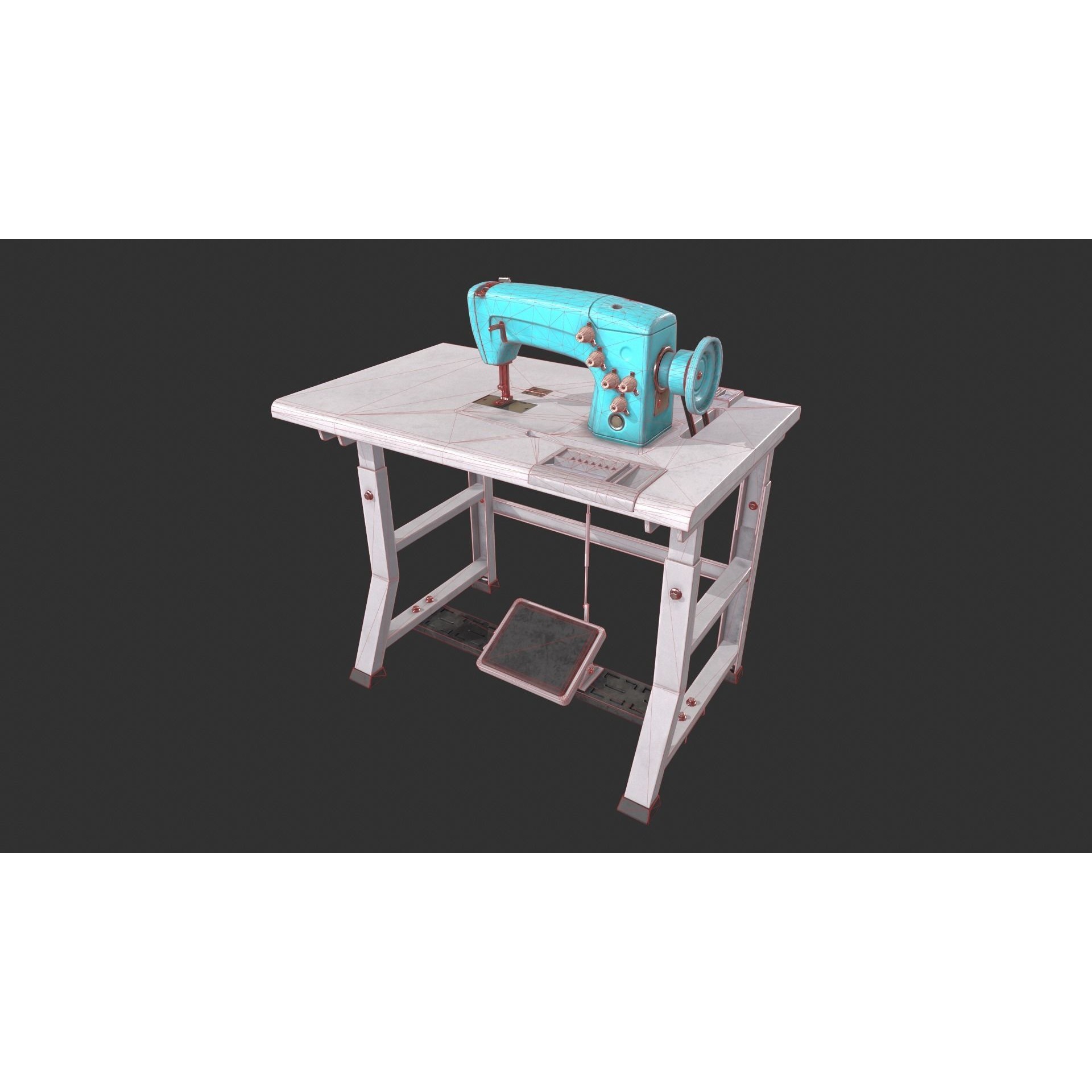 Sewing Machine - Low-Poly Game-Ready 3D Model - View 3