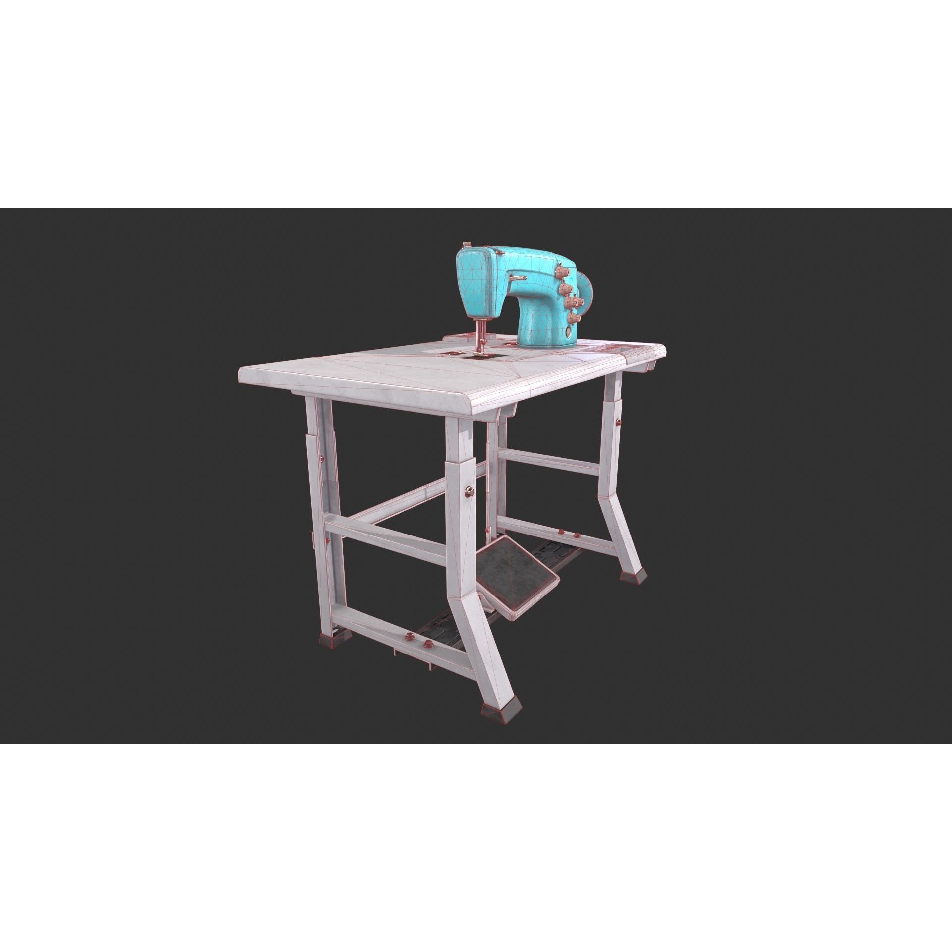 Sewing Machine - Low-Poly Game-Ready 3D Model - View 5