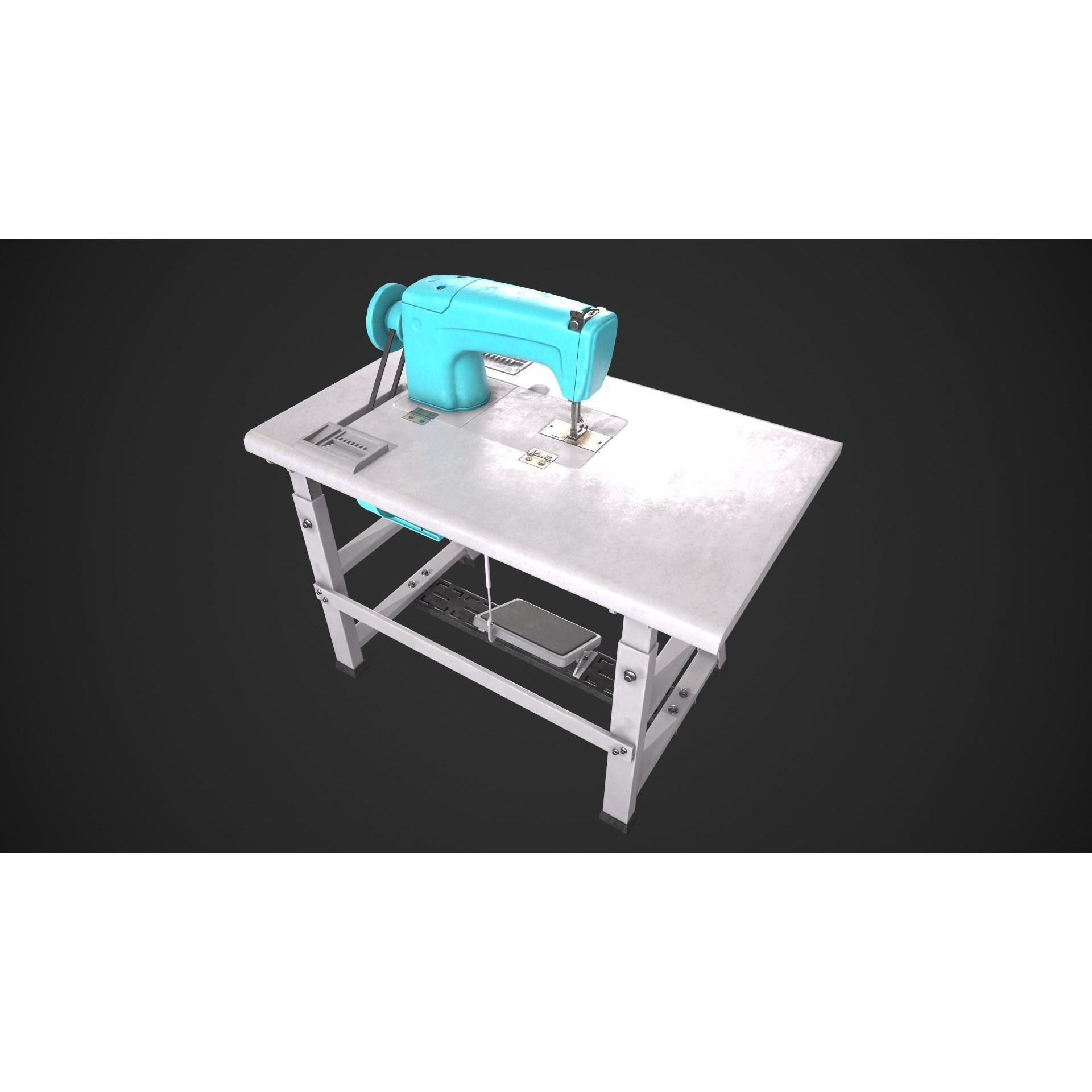 Sewing Machine - Low-Poly Game-Ready 3D Model - View 6