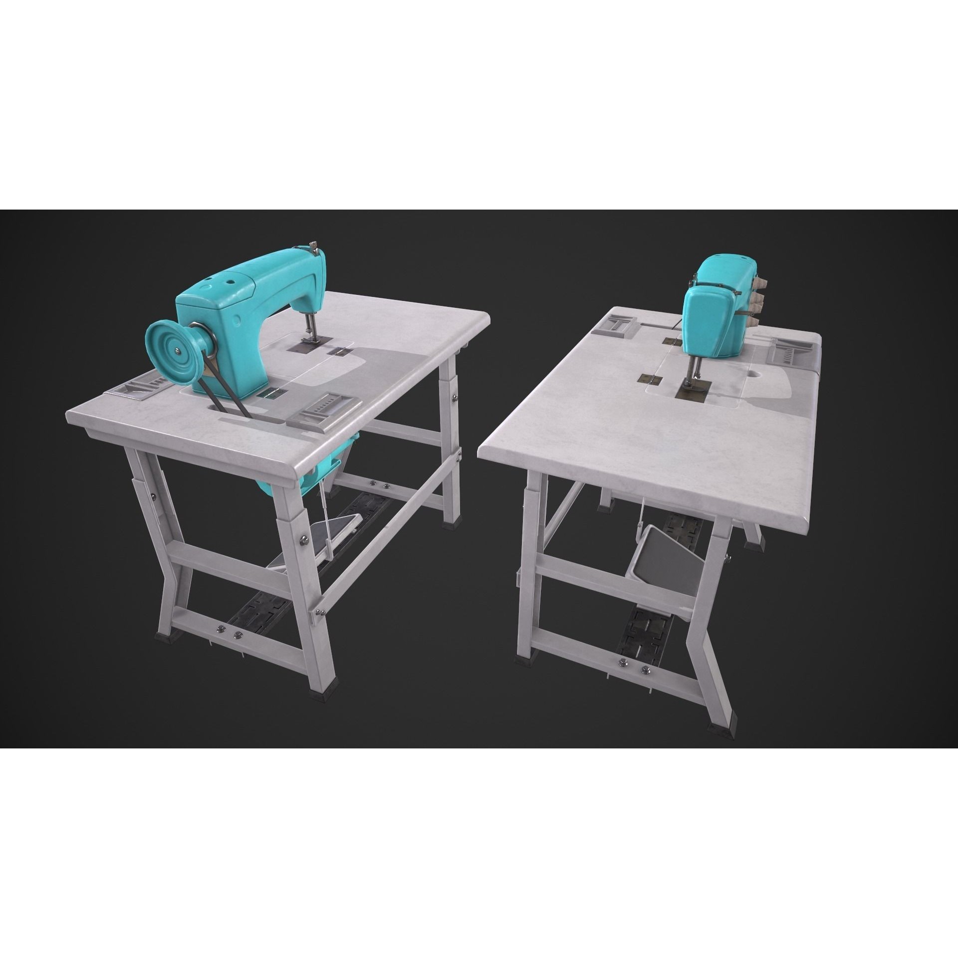 Sewing Machine - Low-Poly Game-Ready 3D Model - View 8