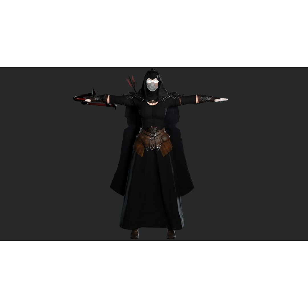 Beautiful Arabic Queen Warrior 3D Model – Game Ready Low Poly, FBX