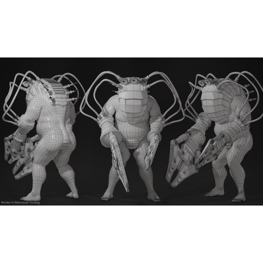 Sci-Fi Cyber Victim 3D Model – Low Poly Character with Animations, FBX