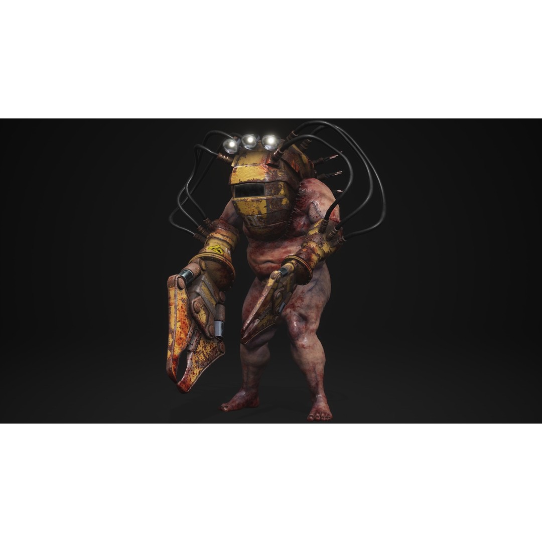 Sci-Fi Cyber Victim 3D Model – Low Poly Character with Animations, FBX - View 3