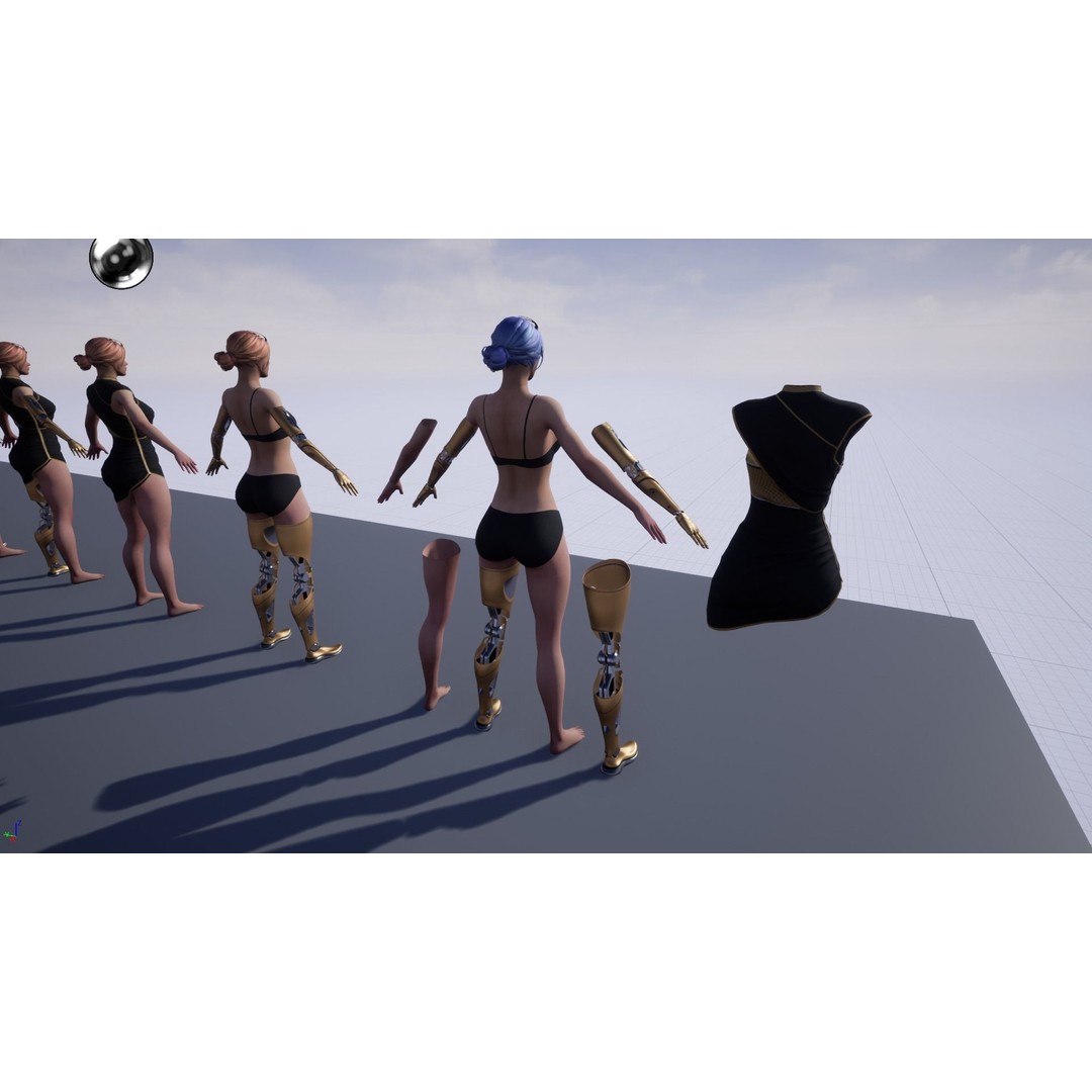 Cyber Girl R35 3D Model – Low Poly Rigged Character, FBX, PBR - View 17