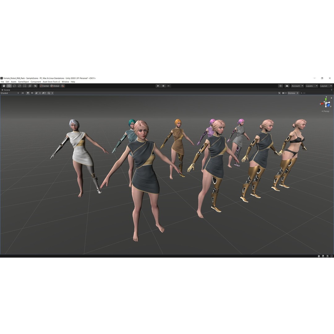 Cyber Girl R35 3D Model – Low Poly Rigged Character, FBX, PBR - View 22