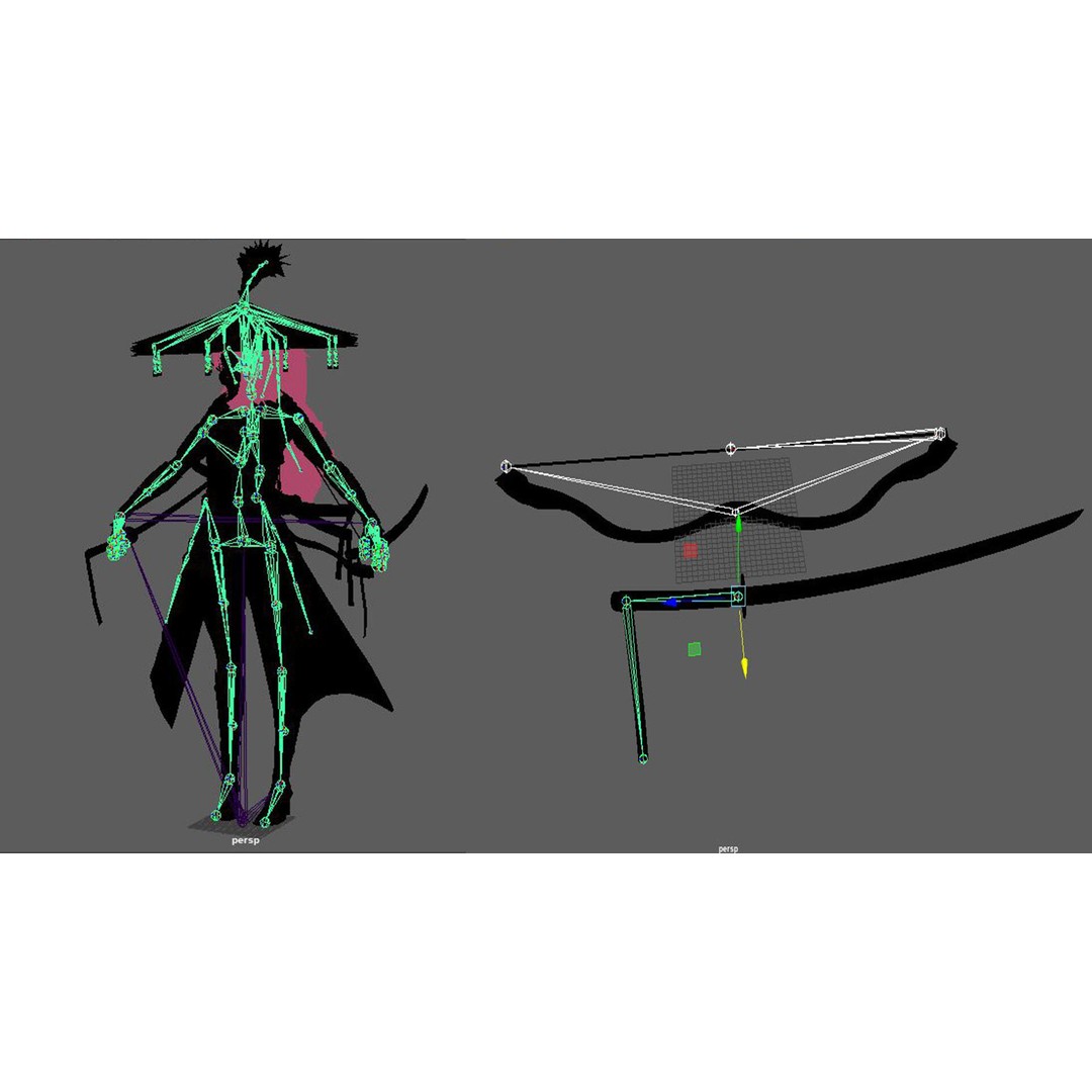 Samurai Ninja Girl 3D Model – Low Poly Rigged Character, FBX - View 7