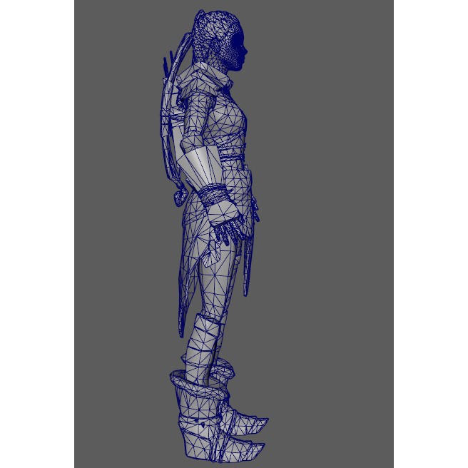Stylized Assassin Female Character 3D Model – Low Poly Rigged Asset, FBX