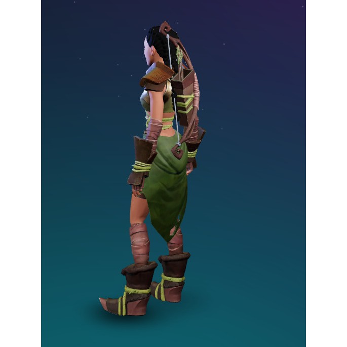 Stylized Assassin Female Character 3D Model – Low Poly Rigged Asset, FBX - View 10