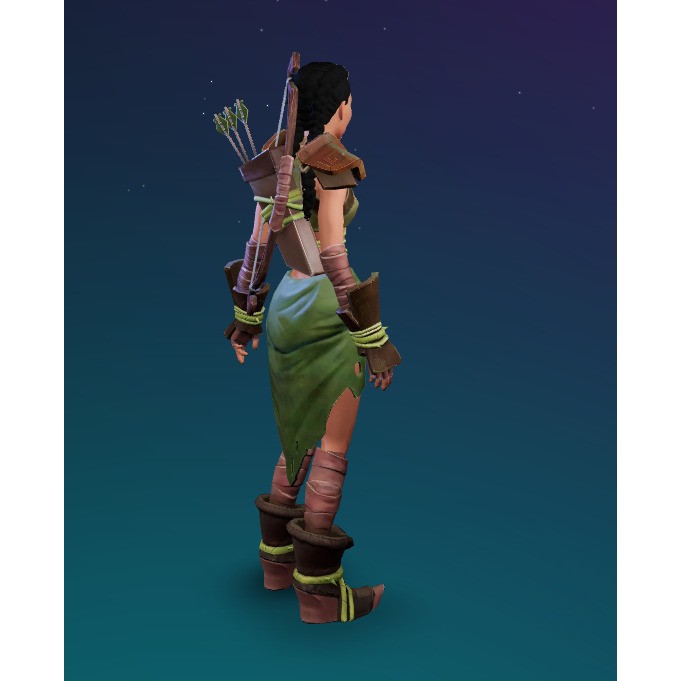 Stylized Assassin Female Character 3D Model – Low Poly Rigged Asset, FBX - View 11