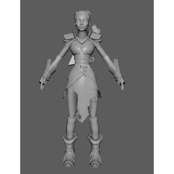 Stylized Assassin Female Character 3D Model – Low Poly Rigged Asset, FBX - View 12