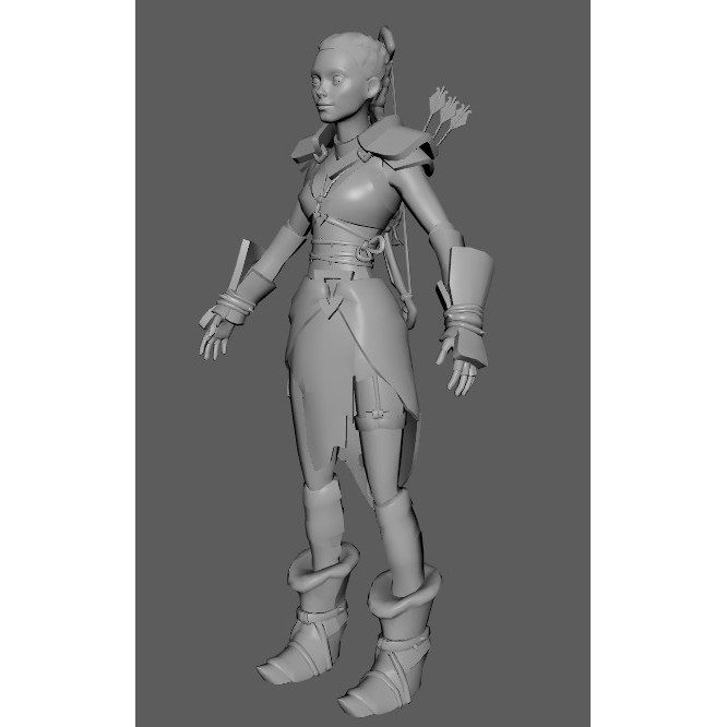 Stylized Assassin Female Character 3D Model – Low Poly Rigged Asset, FBX - View 13