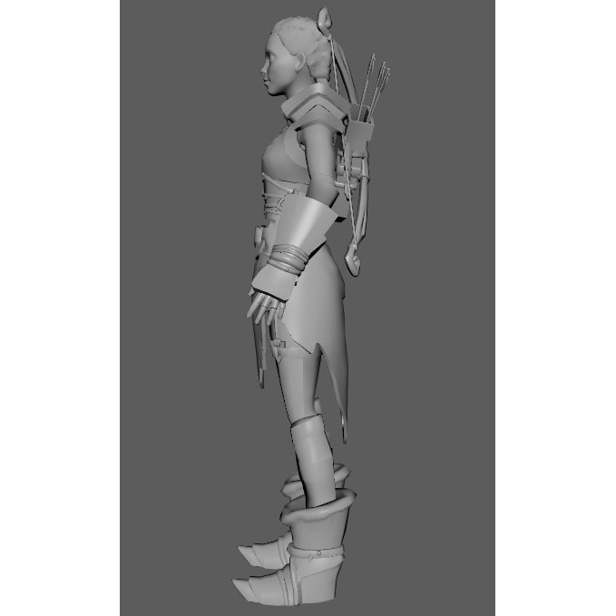 Stylized Assassin Female Character 3D Model – Low Poly Rigged Asset, FBX - View 14