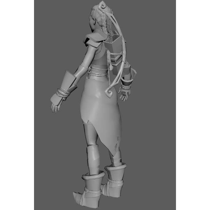 Stylized Assassin Female Character 3D Model – Low Poly Rigged Asset, FBX - View 15