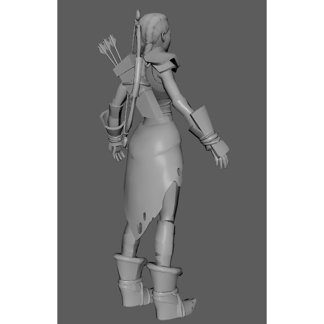 Stylized Assassin Female Character 3D Model – Low Poly Rigged Asset, FBX - View 17