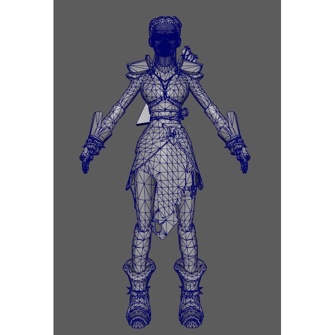 Stylized Assassin Female Character 3D Model – Low Poly Rigged Asset, FBX - View 19